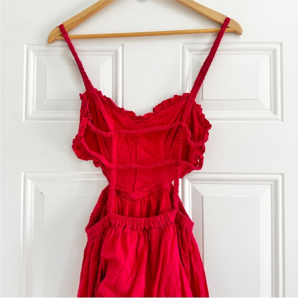 FARM Rio Scarlet Ruffled Backless Midi Dress - Picture 13 of 16